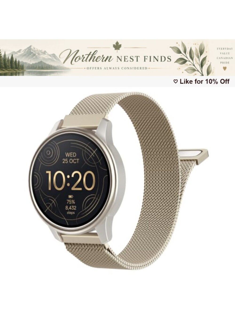 Stainless Steel Mesh Watch Band 18mm 20mm 22mm Magnetic Buckle Garmin
